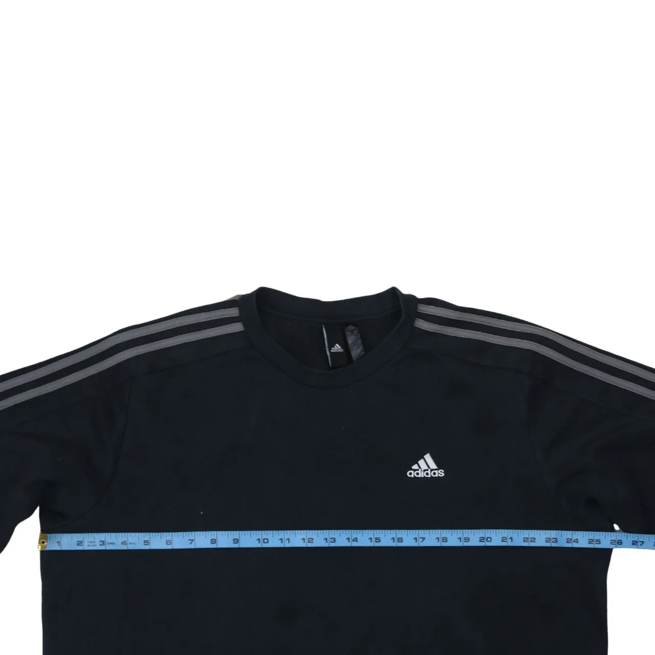 Adidas Black Sweatshirt Men’s XLarge Embroidered Logo Three Stripe Sleeves Pullover Top sold by Vintage Club product image thumbnail 5