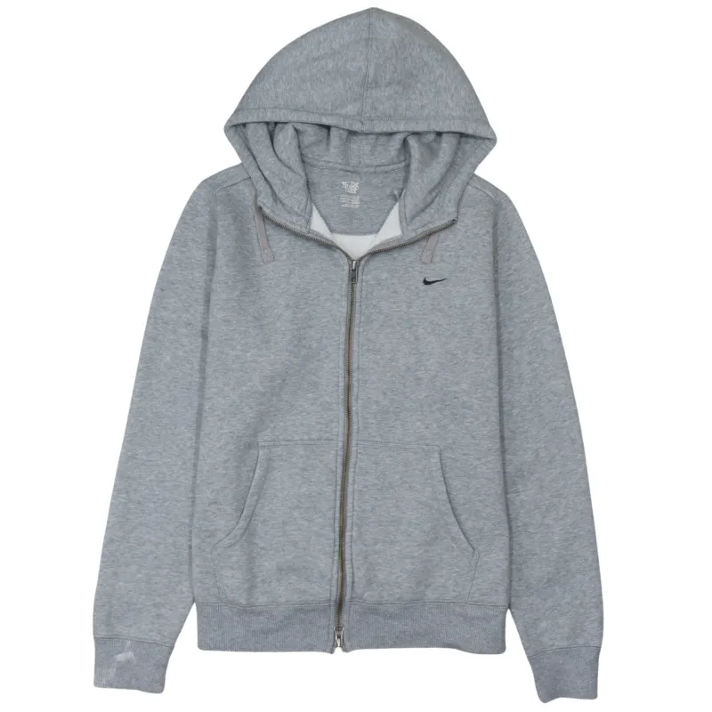 Nike Grey Full Zip Hoodie Women's XLarge Embroidered Swoosh Drawstring Pockets Fleece Sweatshirt sold by Vintage Club