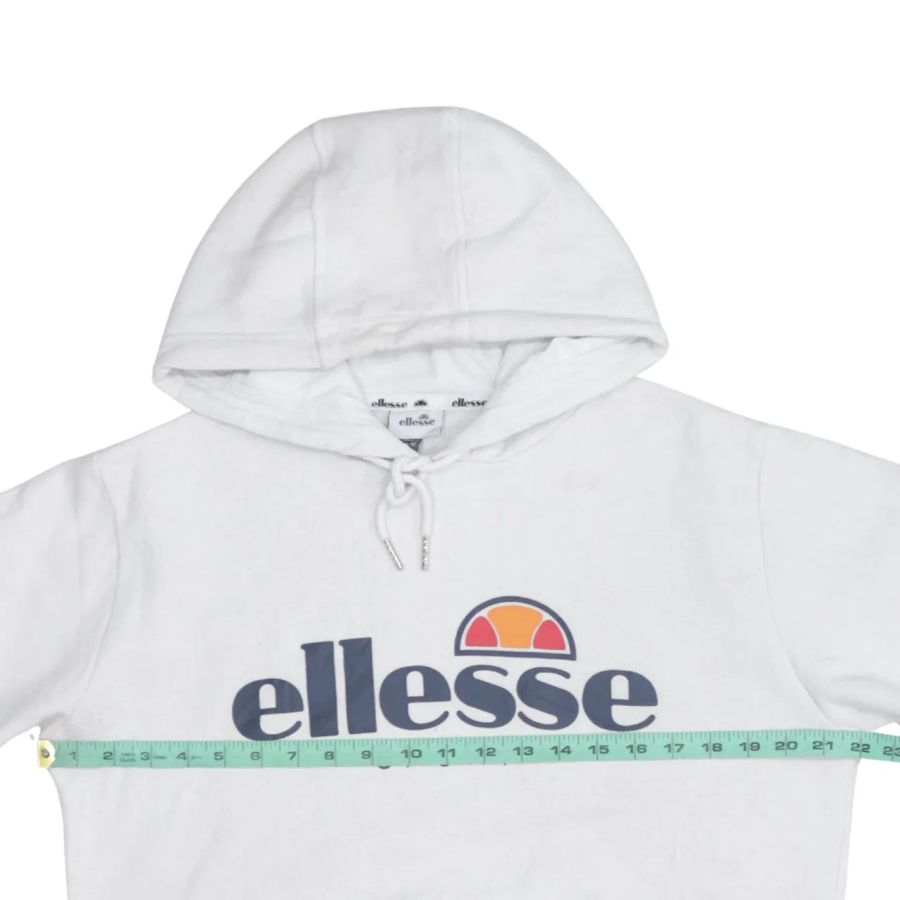 Ellesse White Hoodie Women’s Large Printed Logo Front Pocket Pullover Sweatshirt sold by Vintage Club product image thumbnail 5