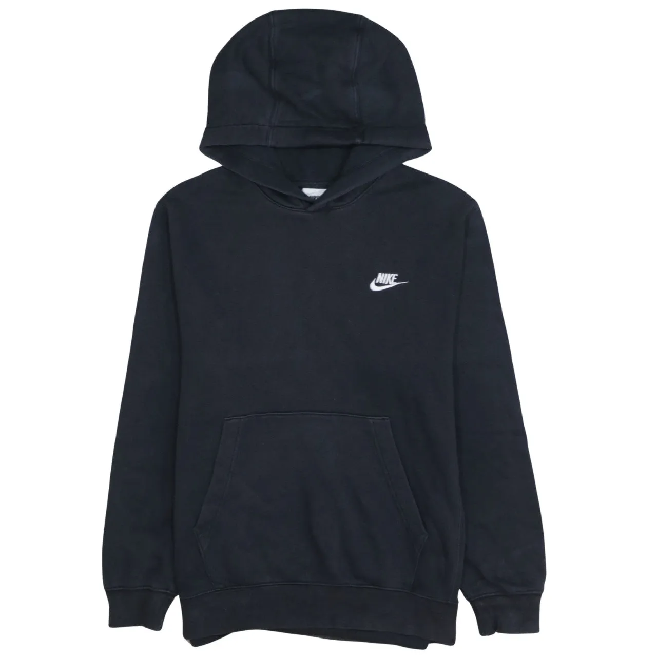 Nike Black Hoodie Men’s XSmall Embroidered Swoosh Logo Front Pocket Pullover Sweatshirt sold by Vintage Club