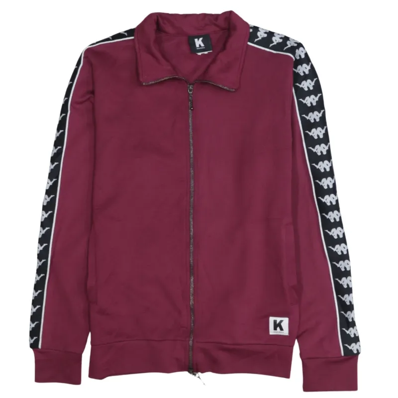 Kappa Burgundy Red Track Jacket Men's Small Tape Sleeve Zip Kontrol Sweatshirt Top sold by Vintage Club