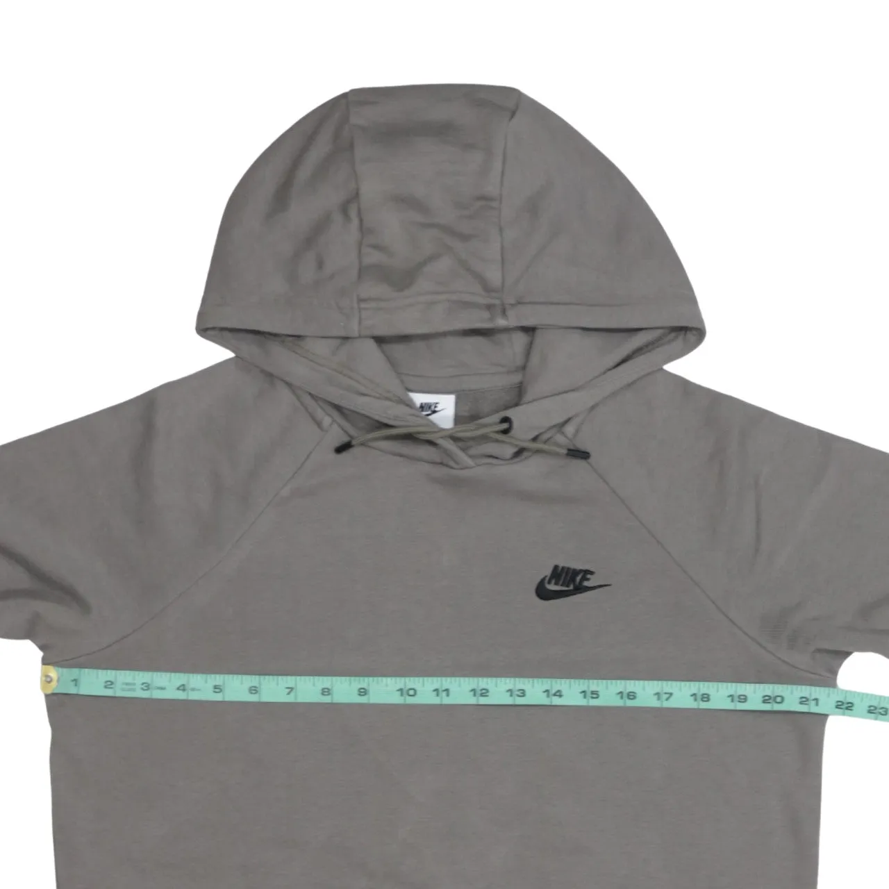 Nike Grey Pullover Hoodie Women’s Medium Embroidered Chest Logo Front Pocket Sweatshirt sold by Vintage Club product image thumbnail 5