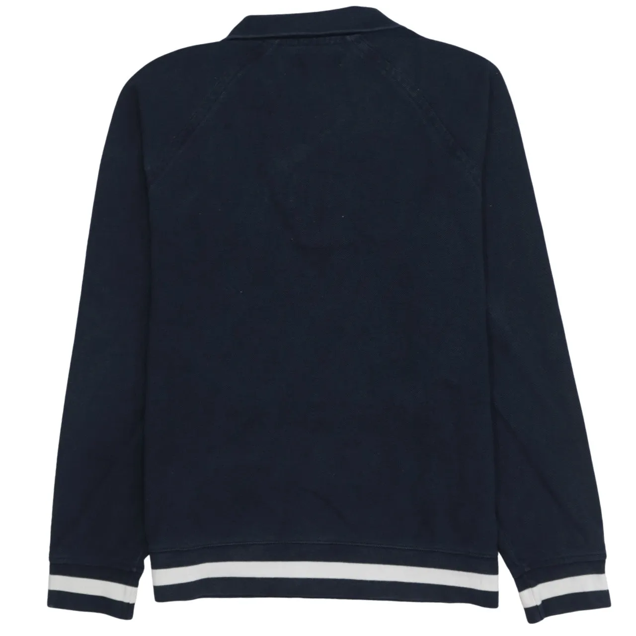 Fred Perry Navy Blue Sweatshirt Women’s Large Embroidered Logo Quarter Zip Striped Hem Pullover sold by Vintage Club product image thumbnail 2
