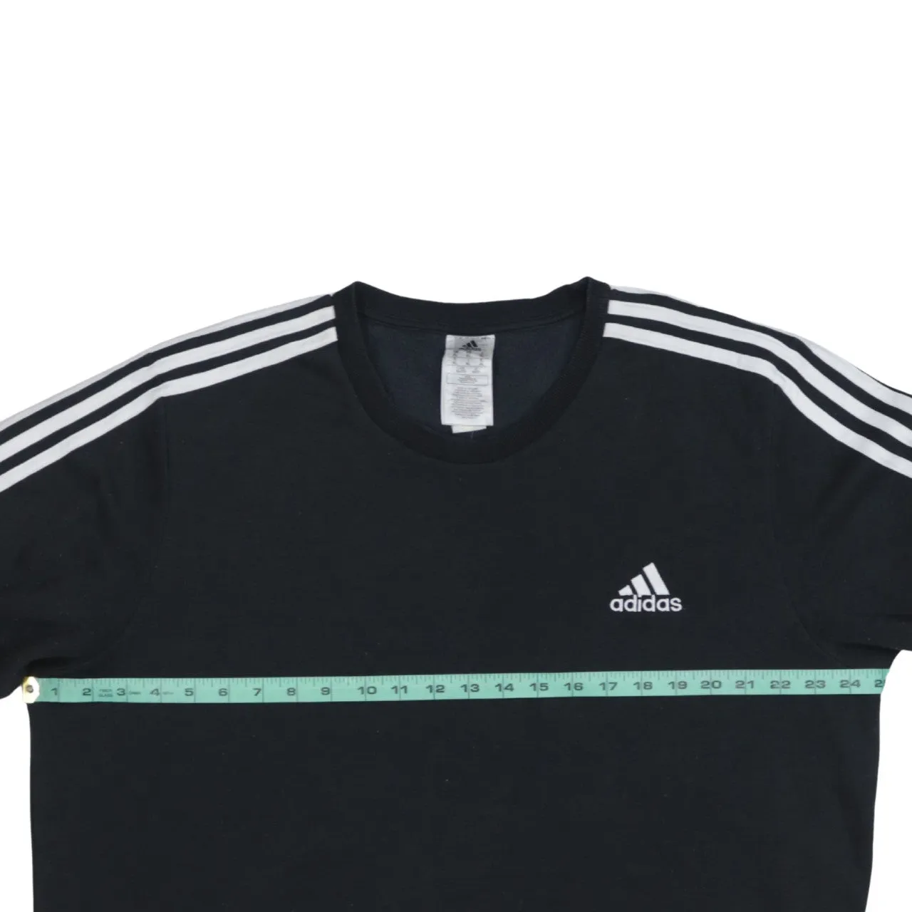 Adidas Black Sweatshirt Men's XLarge Embroidered Chest Logo Three Stripe Sleeves Pullover Top sold by Vintage Club product image thumbnail 5