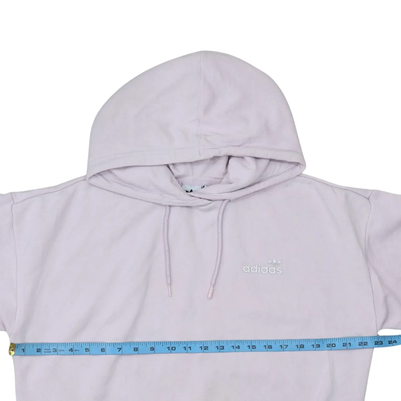 Adidas Light Pink Hoodie Women’s Small Embroidered Trefoil Logo Front Pouch Pullover Sweatshirt sold by Vintage Club product image thumbnail 5