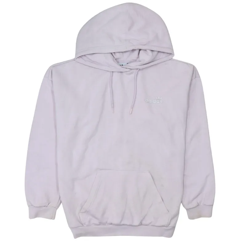 Adidas Light Pink Hoodie Women’s Small Embroidered Trefoil Logo Front Pouch Pullover Sweatshirt sold by Vintage Club