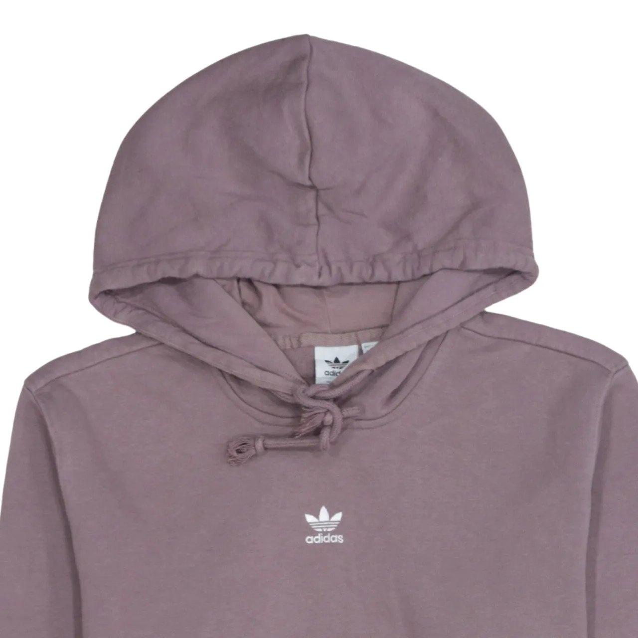 Adidas Mauve Pink Hoodie Women’s Medium Small Trefoil Printed Logo Front Pocket Pullover Sweatshirt sold by Vintage Club product image thumbnail 3