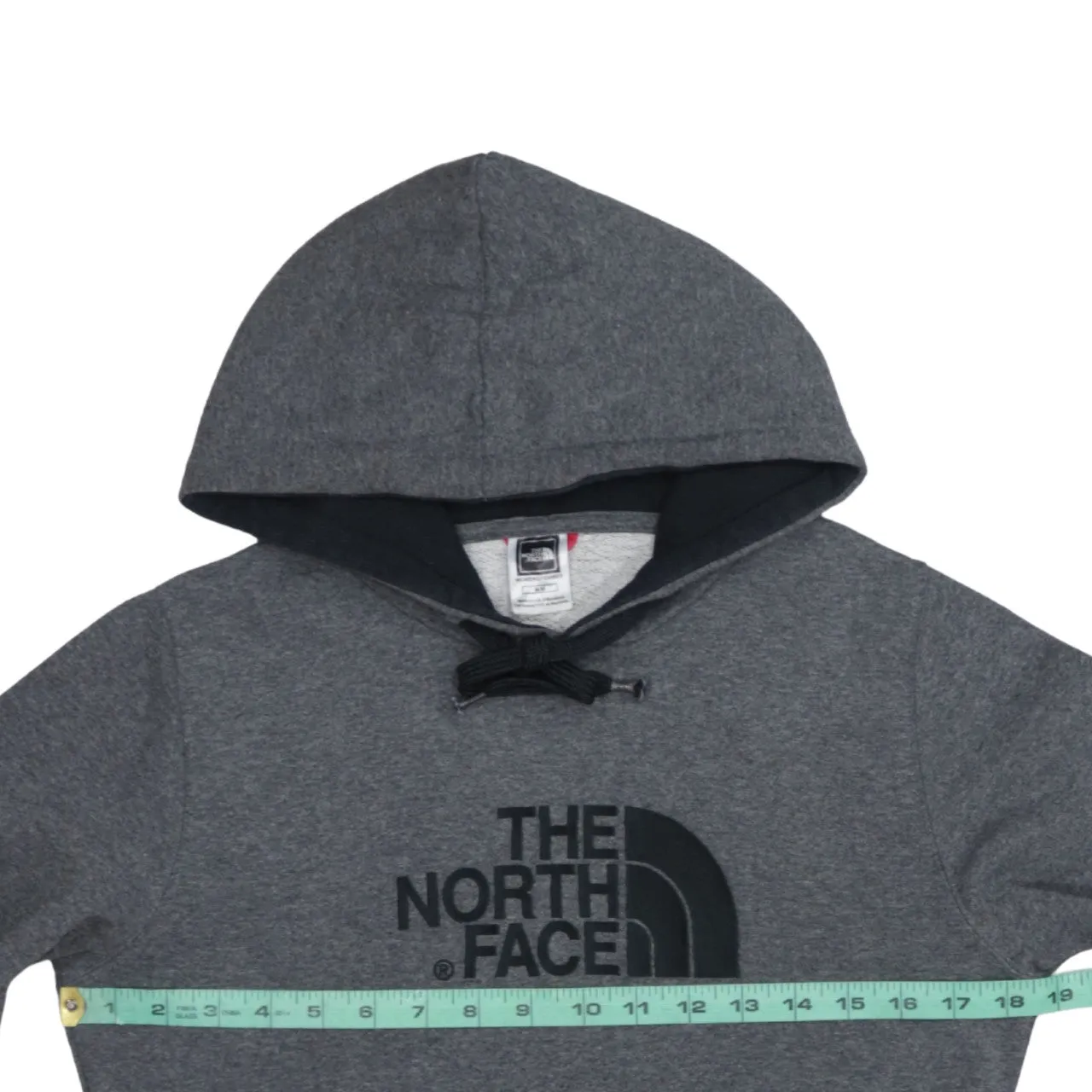 The North Face Dark Grey Hoodie Women's Medium Embroidered Logo Front Pocket Pullover Sweatshirt sold by Vintage Club product image thumbnail 5