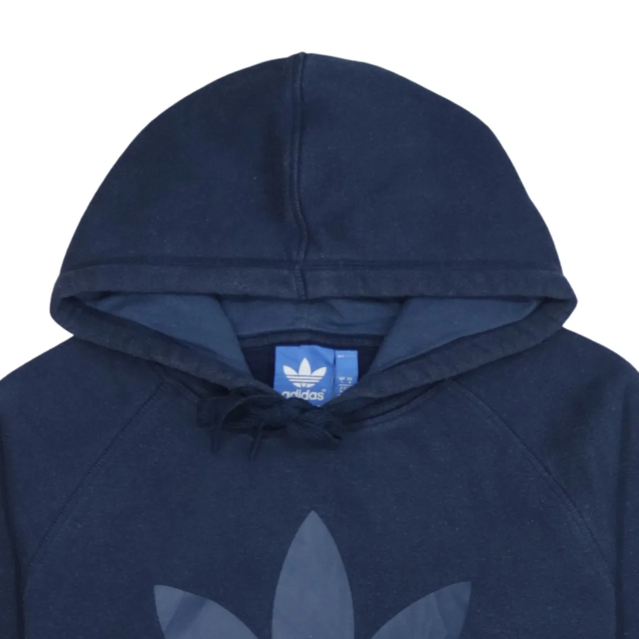 Adidas Navy Blue Hoodie Men's Small Trefoil Printed Logo Front Pocket Pullover Sweatshirt sold by Vintage Club product image thumbnail 3