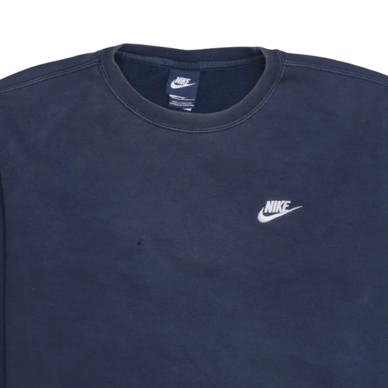 Nike Navy Blue Sweatshirt Men's Medium Embroidered Swoosh Logo Crewneck Pullover Fleece Top sold by Vintage Club product image thumbnail 3