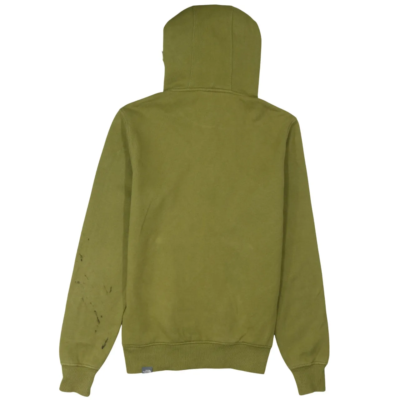 The North Face Olive Green Hoodie Men's Small Printed Logo Front Pocket Pullover Sweatshirt sold by Vintage Club product image thumbnail 2