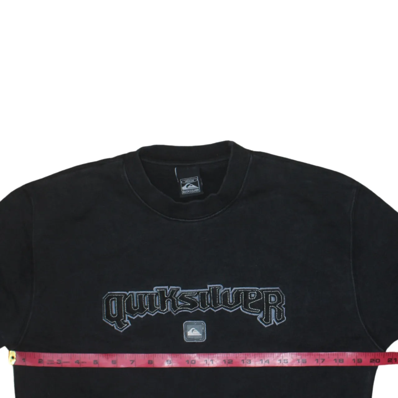 Quiksilver Black Sweatshirt Women’s Medium Embroidered Logo Crewneck Pullover Fleece Top sold by Vintage Club product image thumbnail 5