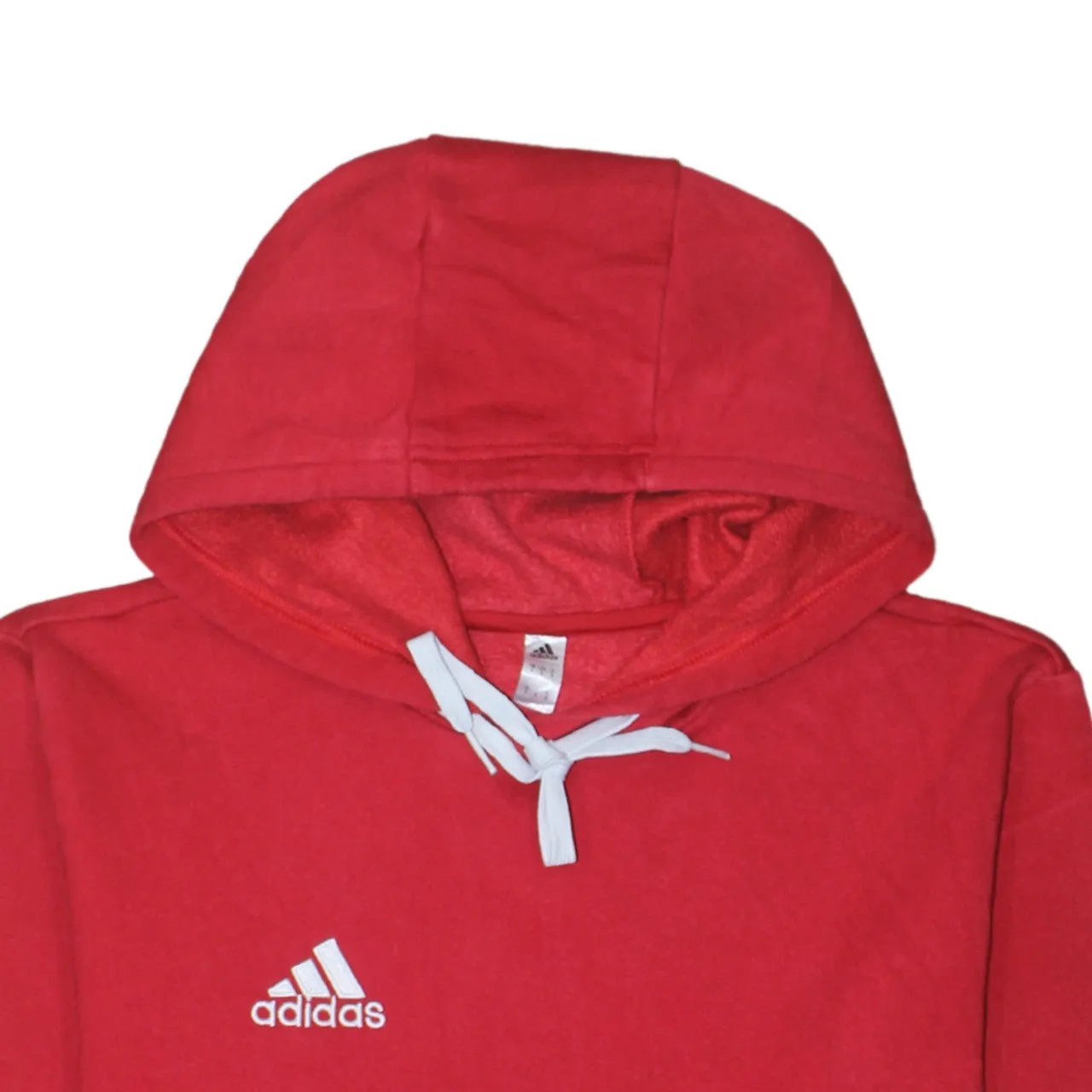 Adidas Red Hoodie Men's Small Embroidered Logo Drawstring Pocket Pullover Sweatshirt sold by Vintage Club product image thumbnail 3