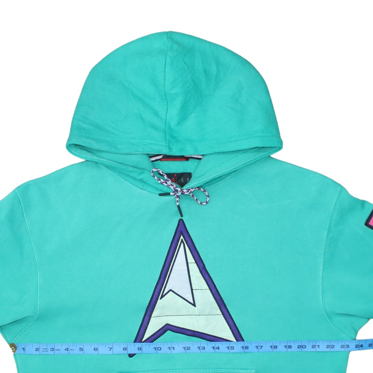 Jordan Teal Green Hoodie Men's Medium Printed Graphic Logo Sleeve Patch Pullover Sweatshirt sold by Vintage Club product image thumbnail 5