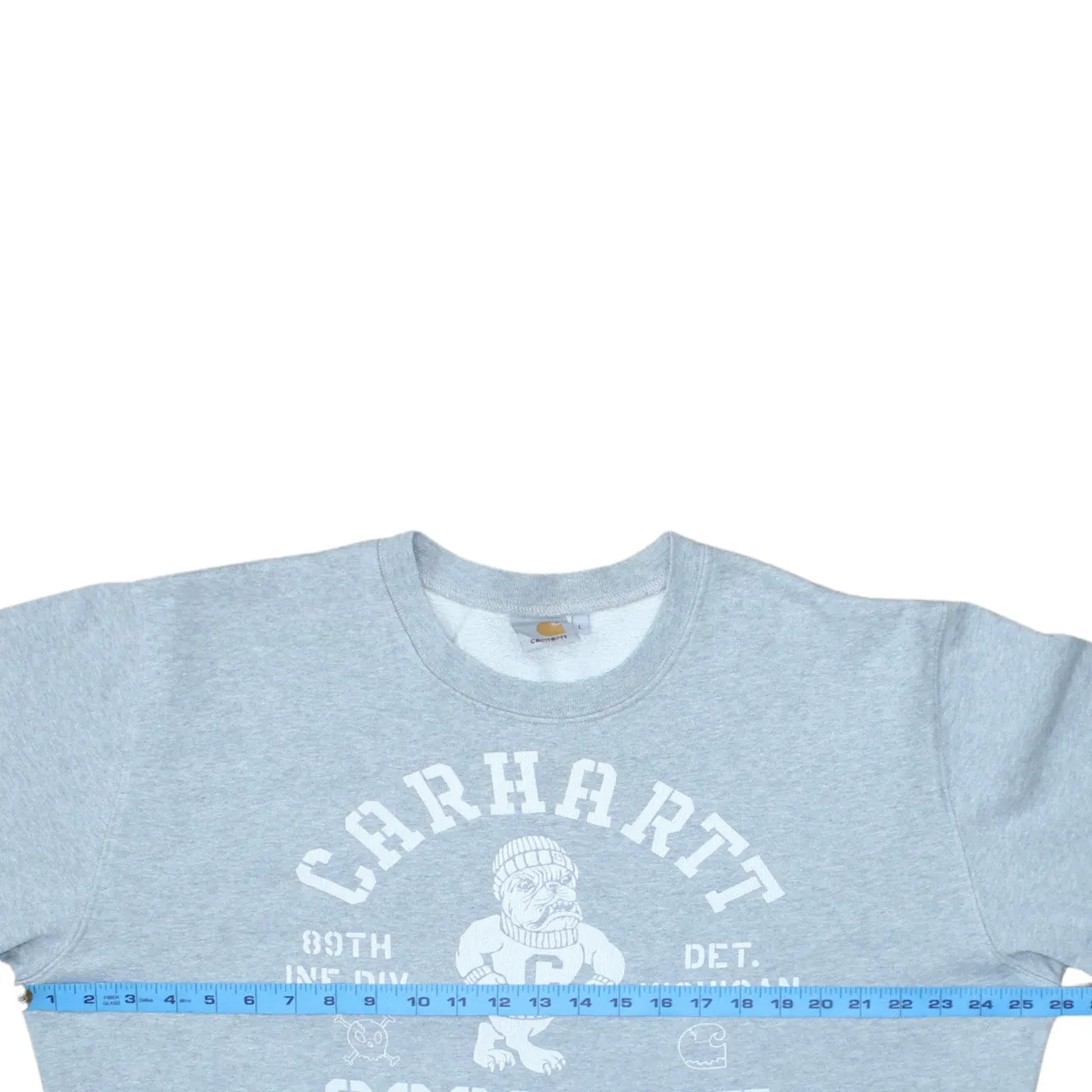 Carhartt Light Grey Sweatshirt Men's Large Printed Academy Logo Crewneck Pullover Top sold by Vintage Club product image thumbnail 5