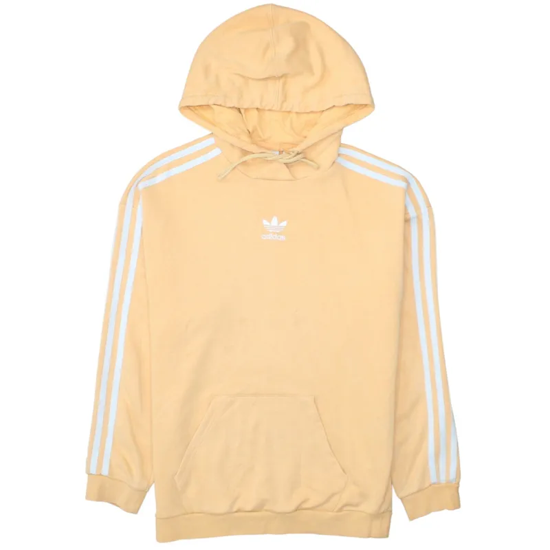 Adidas Pastel Orange Hoodie Women’s XSmall Trefoil Printed Logo Three Stripe Sleeves Pullover made by Adidas