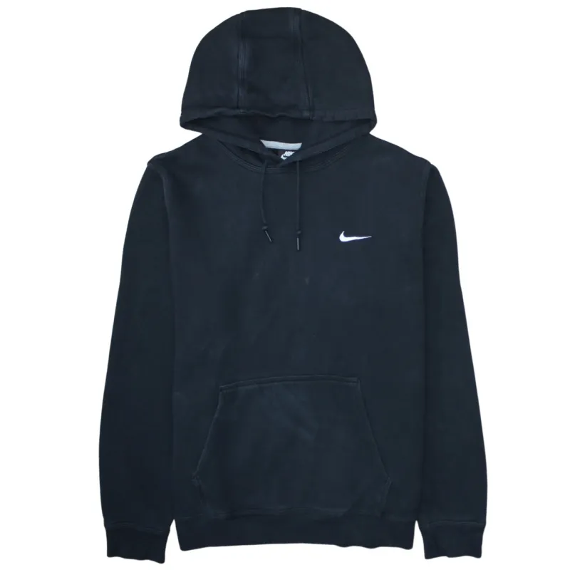Nike Black Hoodie Women’s XLarge Embroidered Swoosh Logo Front Pocket Pullover Sweatshirt sold by Vintage Club
