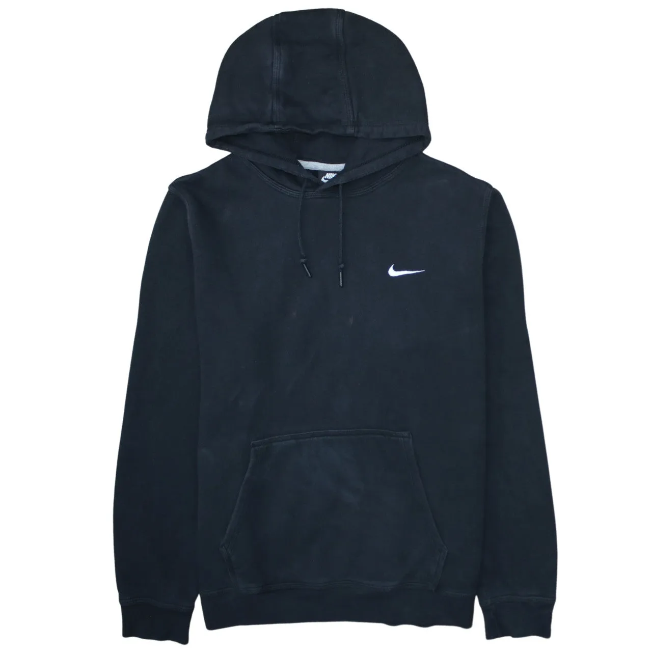 Nike Black Hoodie Women’s XLarge Embroidered Swoosh Logo Front Pocket Pullover Sweatshirt sold by Vintage Club