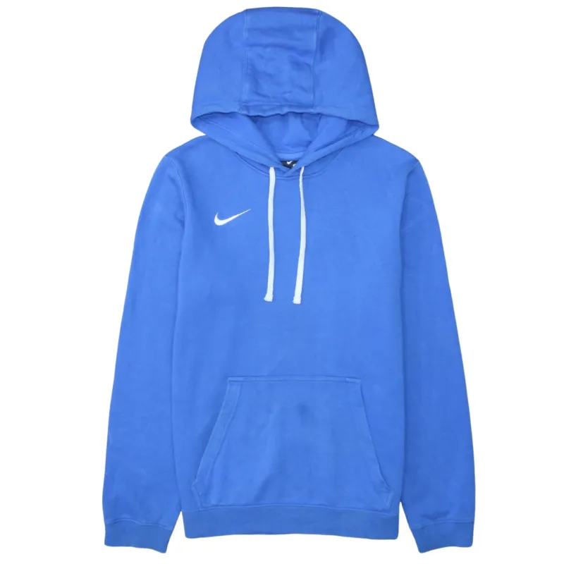 Nike Blue Hoodie Men's Small Embroidered Swoosh Drawstring Pocket Pullover Sweatshirt made by Vintage Club