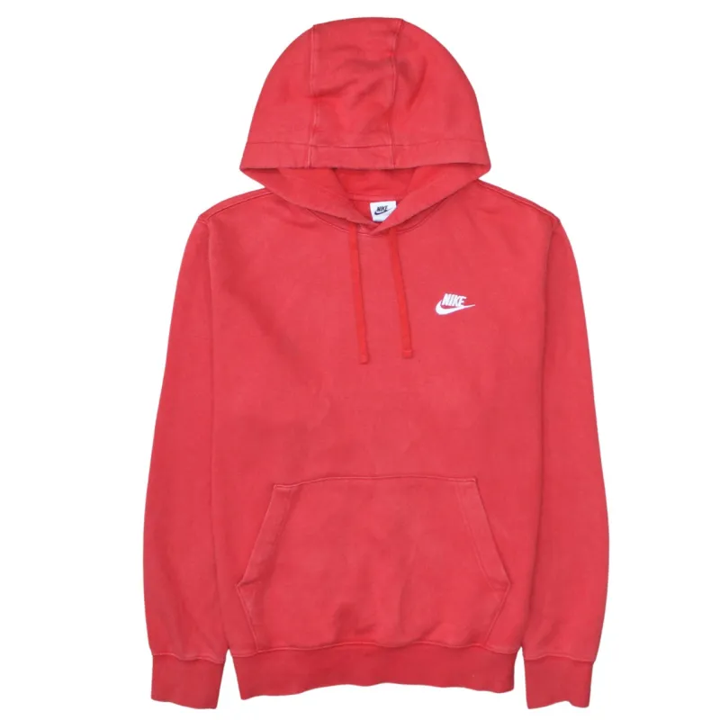 Nike Red Pullover Hoodie Men’s Medium Embroidered Swoosh Logo Front Pocket Sweatshirt sold by Vintage Club