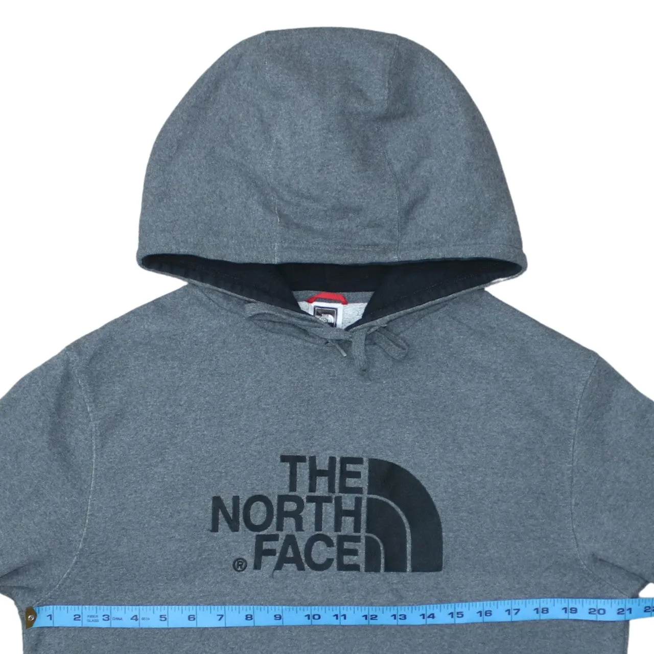 The North Face Grey Hoodie Men's Medium Printed Logo Fleece Lined Pullover Sweatshirt sold by Vintage Club product image thumbnail 5