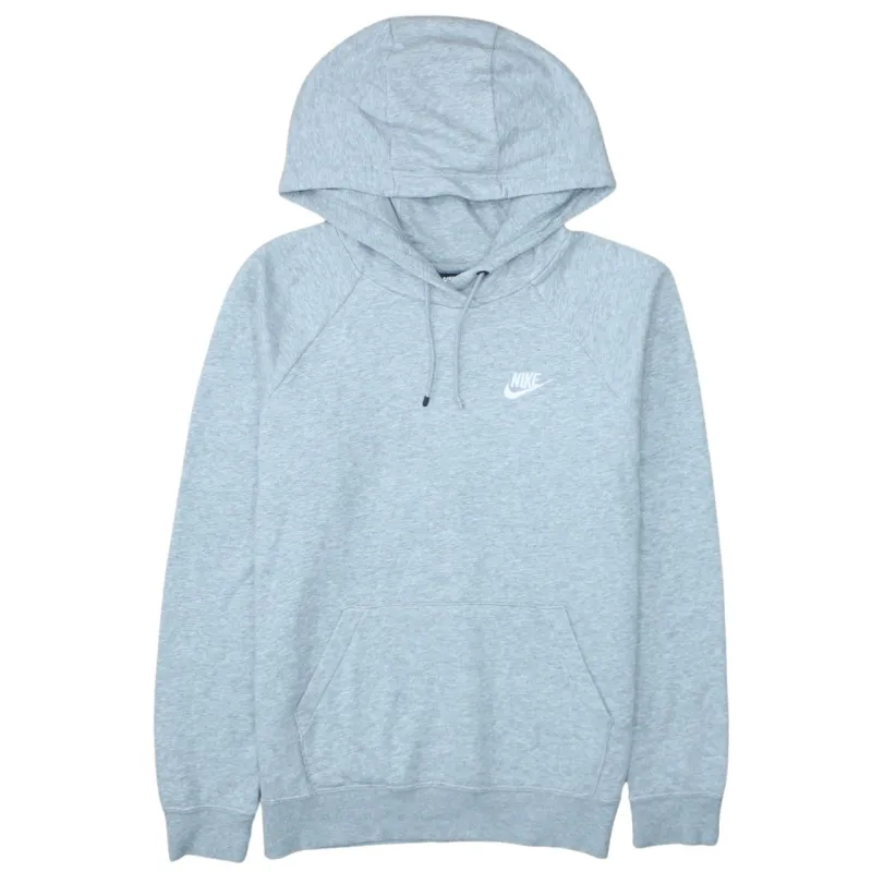 Nike Light Grey Hoodie Men’s Small Embroidered Swoosh Drawstring Hood Front Pocket Sweatshirt sold by Vintage Club