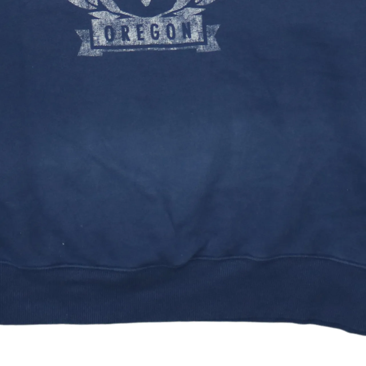 Nike Navy Blue Sweatshirt Men's Medium Printed Oregon Crest Logo Crewneck Pullover Fleece Top sold by Vintage Club product image thumbnail 4