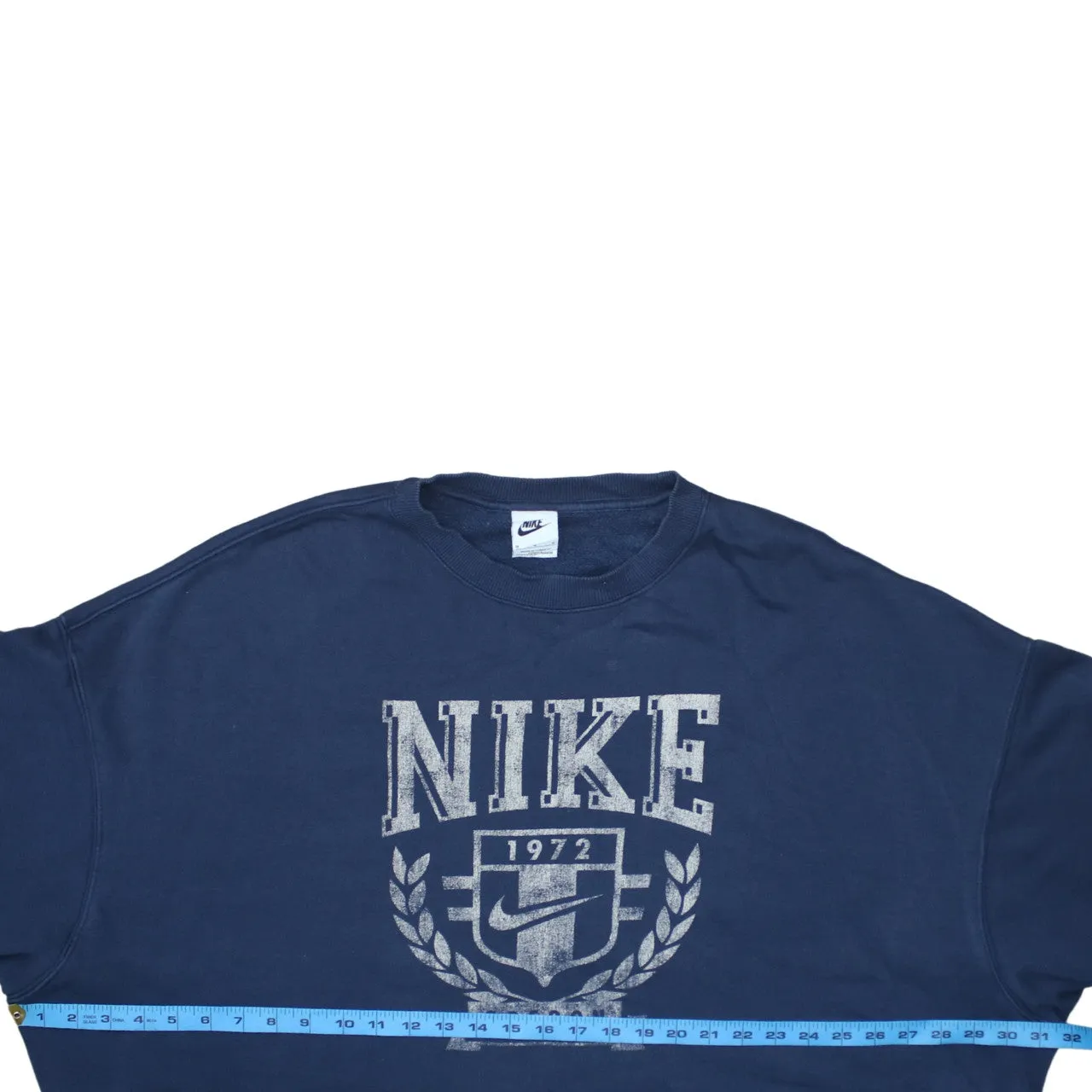 Nike Navy Blue Sweatshirt Men's Medium Printed Oregon Crest Logo Crewneck Pullover Fleece Top sold by Vintage Club product image thumbnail 5