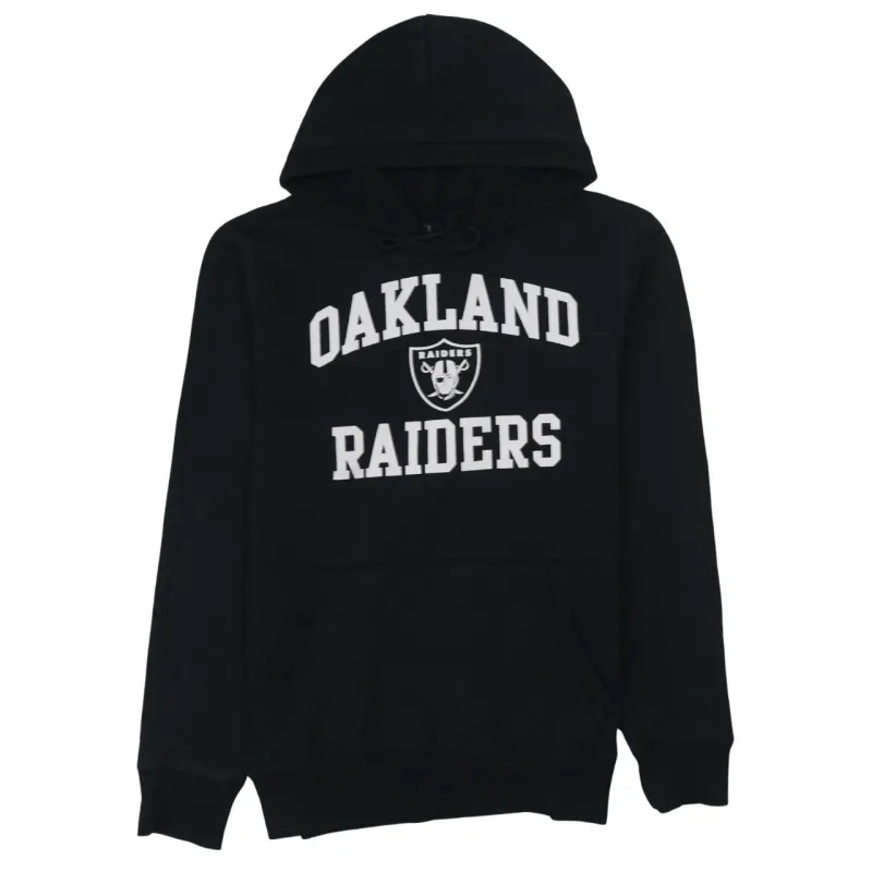 NFL Black Hoodie Women’s Medium Oakland Raiders Printed Logo Fleece Pullover Sweatshirt sold by Vintage Club