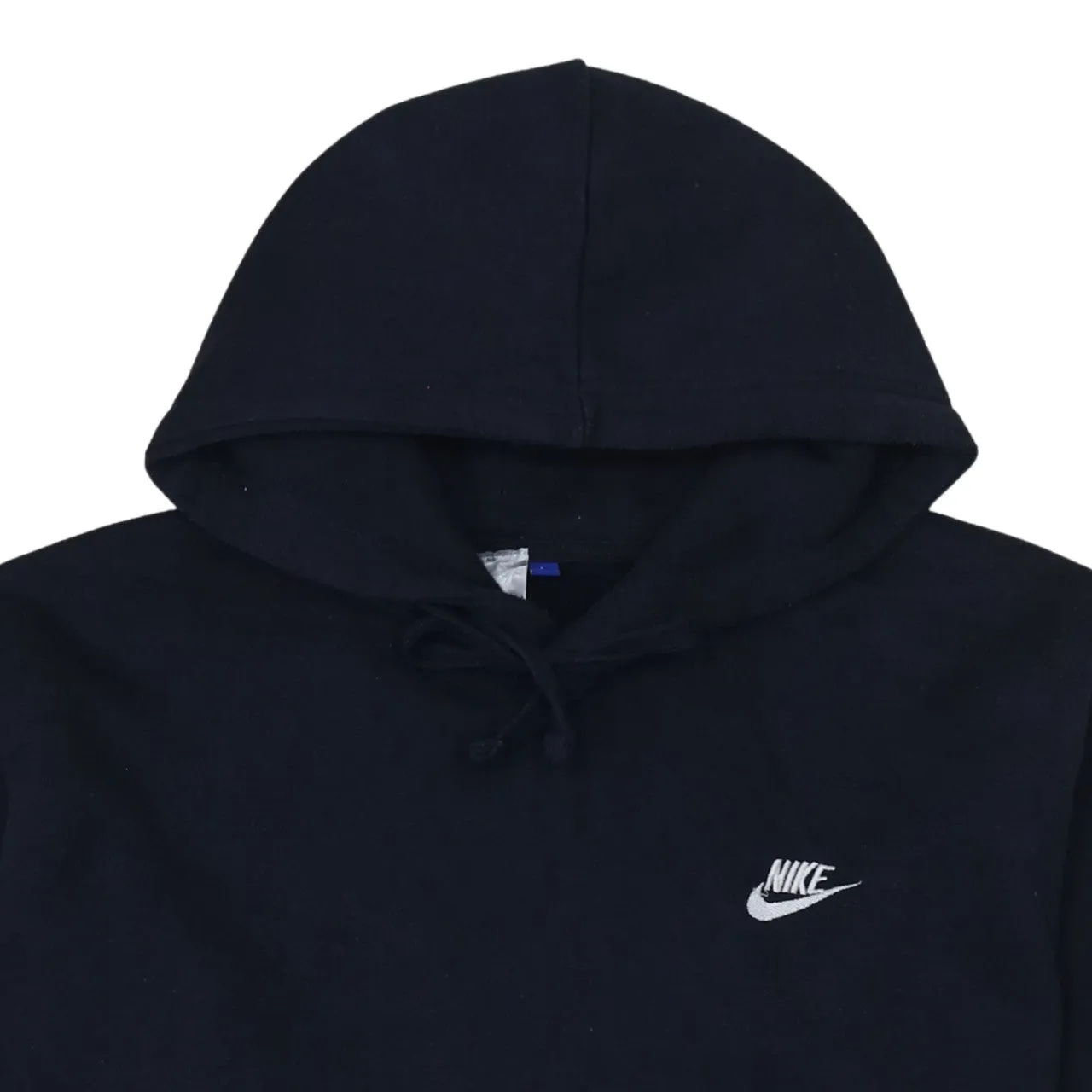 Nike Navy Blue Hoodie Women's Large Embroidered Swoosh Logo Front Pocket Pullover Sweatshirt sold by Vintage Club product image thumbnail 3