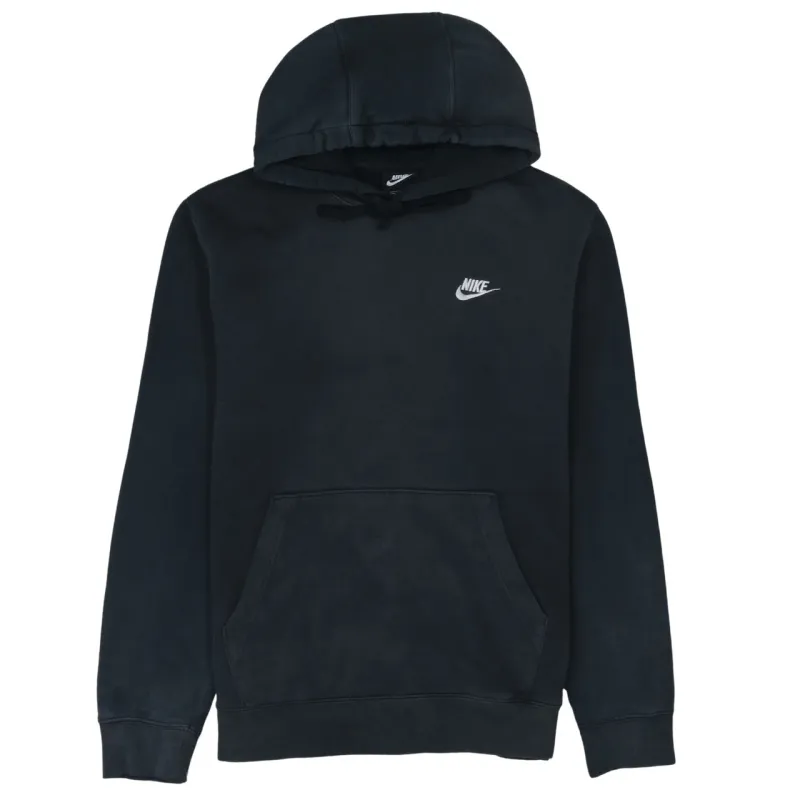 Nike Black Hoodie Men’s Medium Embroidered Swoosh Logo Front Pocket Pullover Sweatshirt sold by Vintage Club