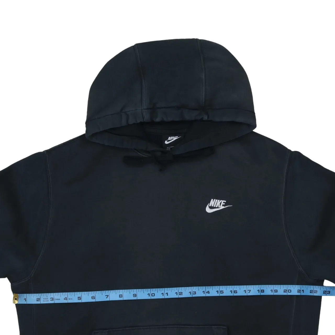Nike Black Hoodie Men’s Medium Embroidered Swoosh Logo Front Pocket Pullover Sweatshirt sold by Vintage Club product image thumbnail 5