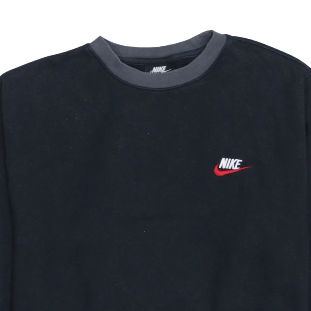Nike Black Crewneck Sweatshirt Men's Small Embroidered Swoosh Logo Ribbed Cuffs Pullover sold by Vintage Club product image thumbnail 3