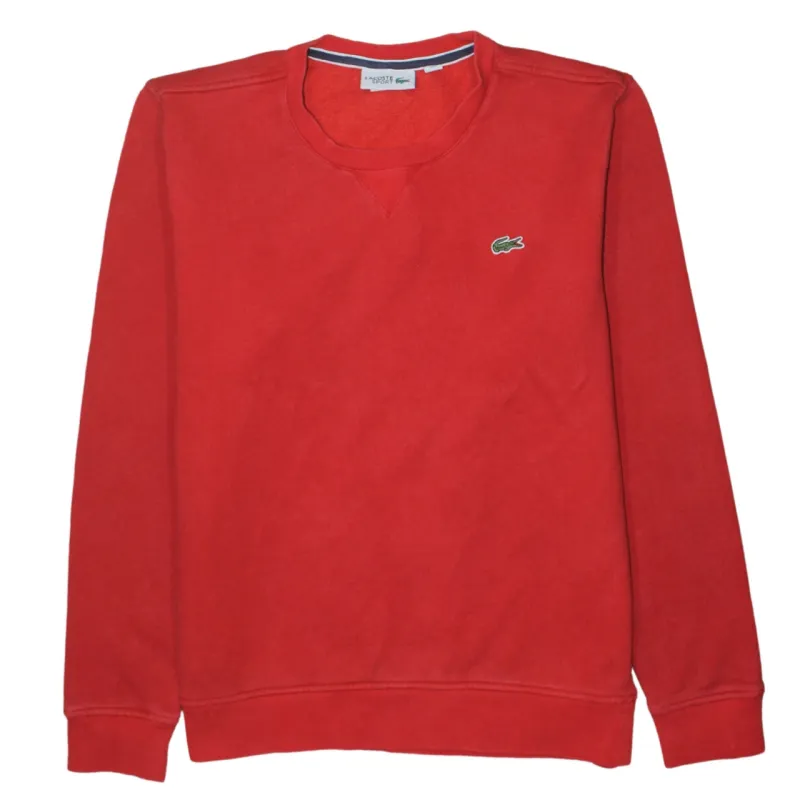 Lacoste Red Sweatshirt Men's Medium Embroidered Croc Logo Crewneck Pullover Top sold by Vintage Club