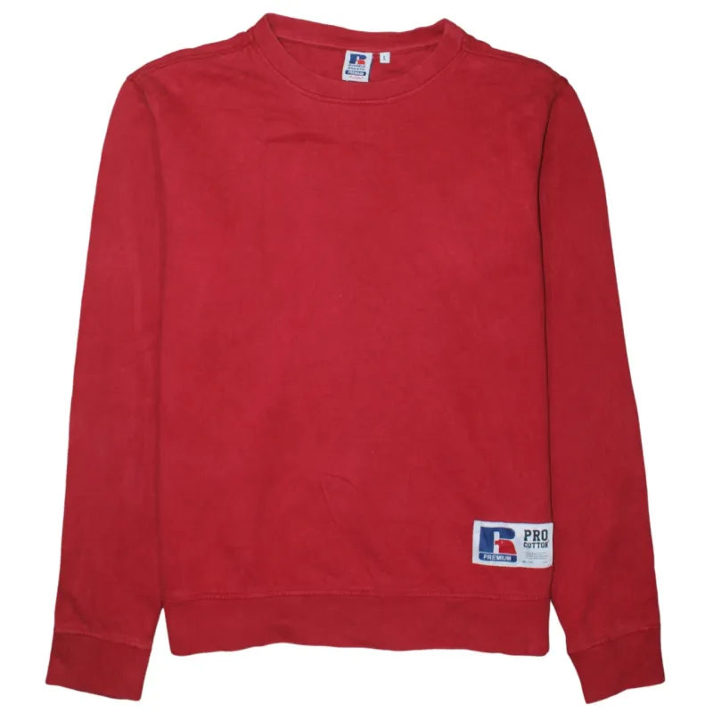 Russell Athletic Burgundy Red Sweatshirt Men's Large Small Logo Crewneck Pullover Top sold by Vintage Club
