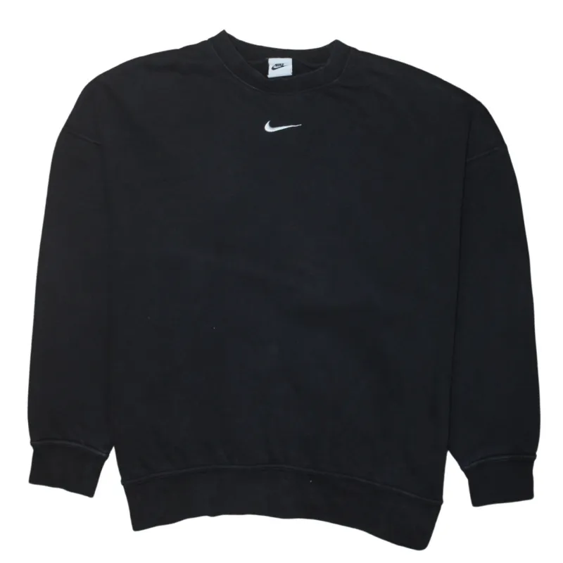 Nike Black Sweatshirt Men's XSmall Embroidered Swoosh Logo Crewneck Pullover Top sold by Vintage Club