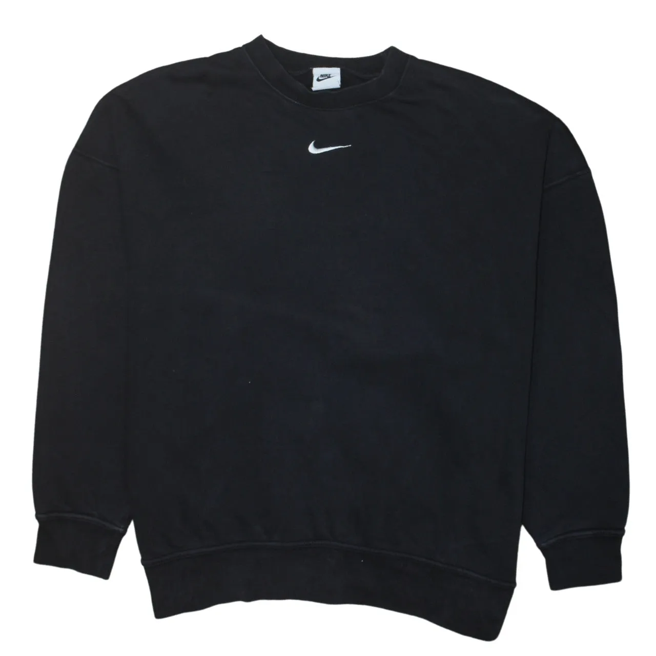 Nike Black Sweatshirt Men's XSmall Embroidered Swoosh Logo Crewneck Pullover Top sold by Vintage Club