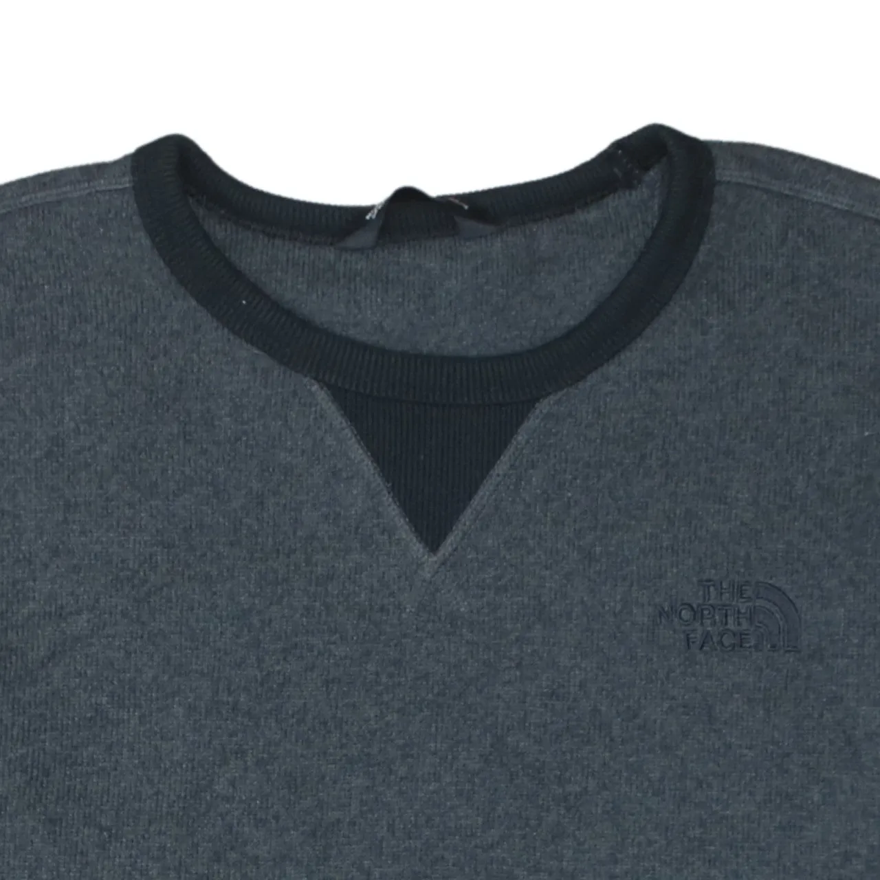 The North Face Dark Grey Sweatshirt Men's XLarge Embroidered Chest Logo Ribbed Crewneck Pullover Jumper sold by Vintage Club product image thumbnail 3