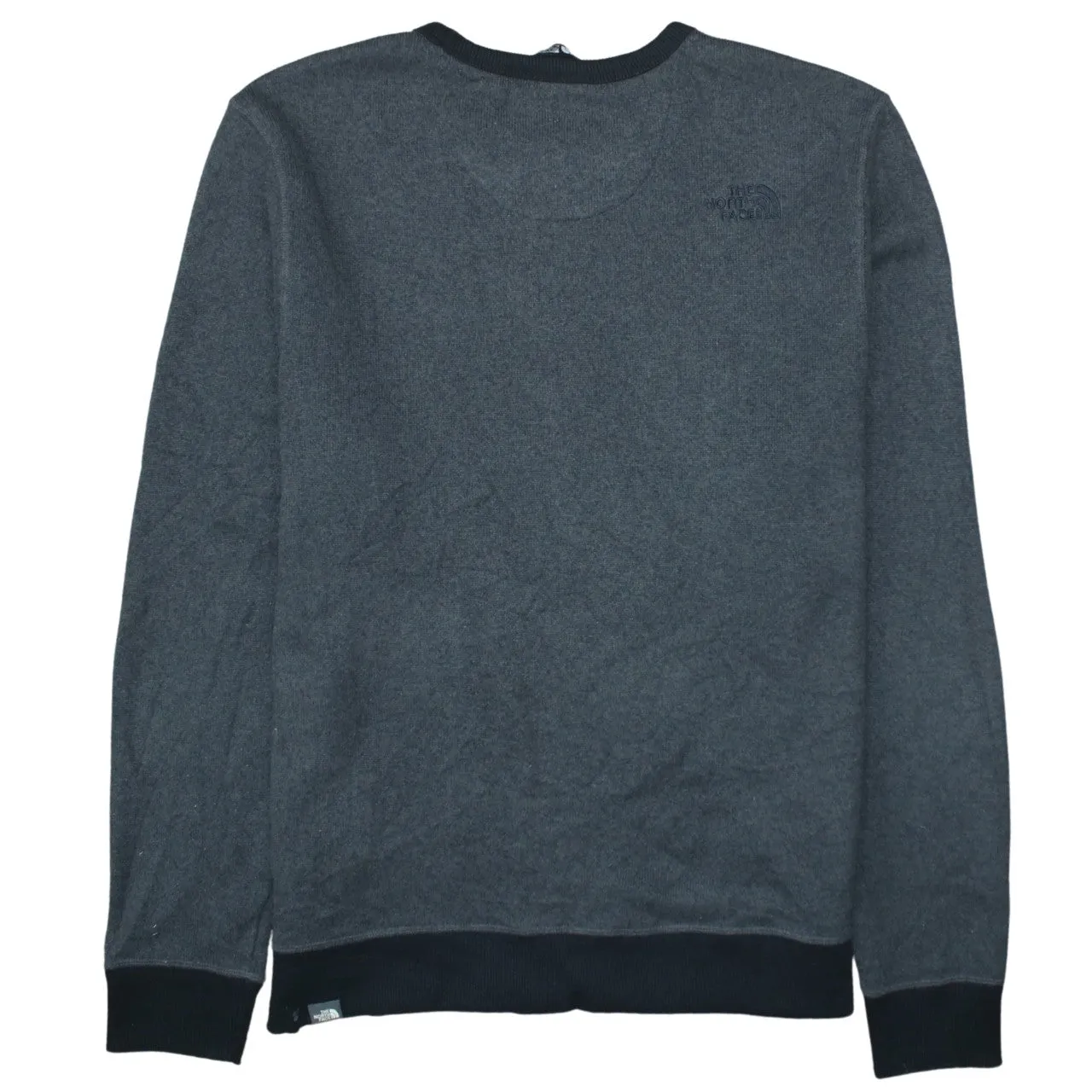 The North Face Dark Grey Sweatshirt Men's XLarge Embroidered Chest Logo Ribbed Crewneck Pullover Jumper sold by Vintage Club product image thumbnail 2