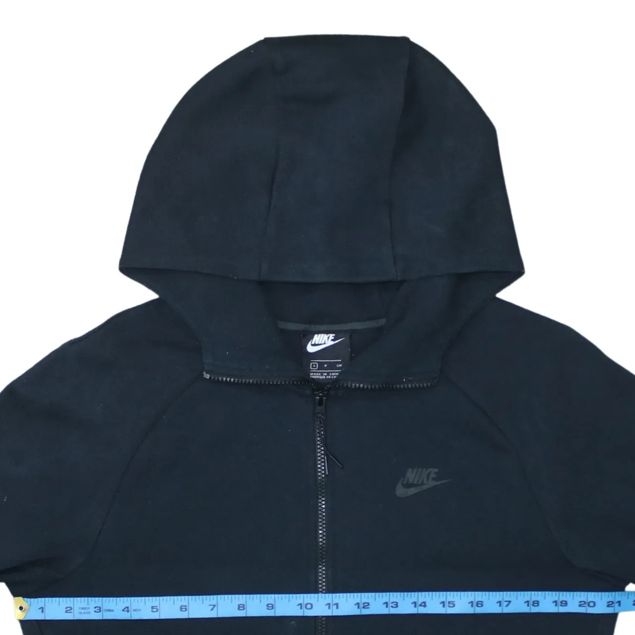 Nike Black Full Zip Hoodie Men's Small Embroidered Swoosh Split Pockets Sweatshirt Top sold by Vintage Club product image thumbnail 5