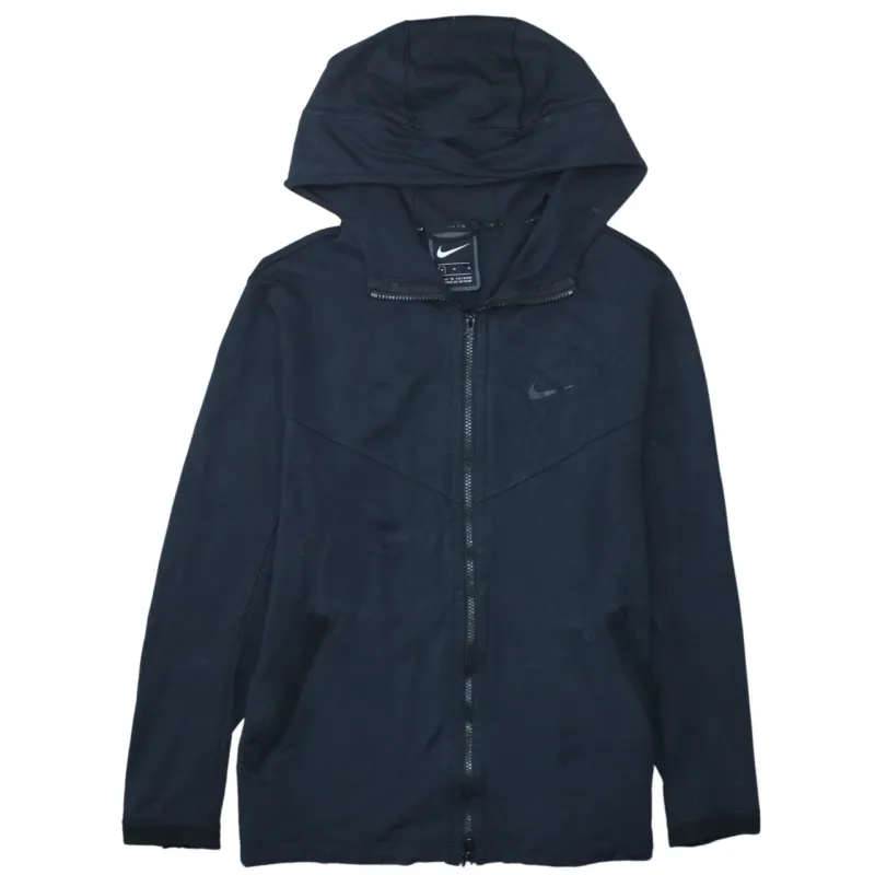 Nike Black Full Zip Hoodie Women’s Medium Printed Swoosh Zip Pockets Casual Sweatshirt sold by Vintage Club