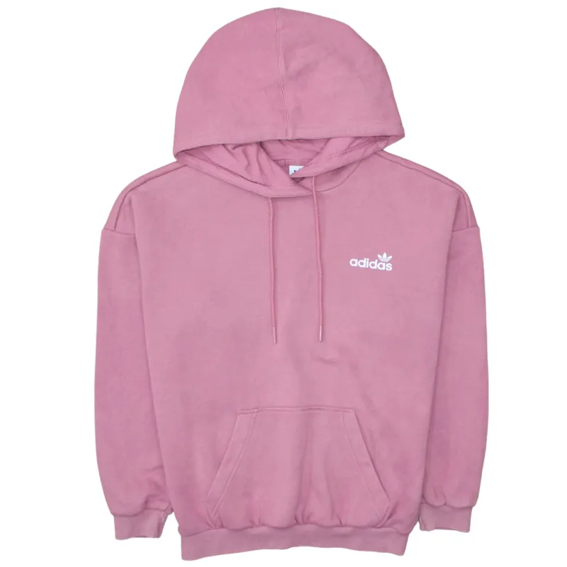 Adidas Pink Hoodie Women’s XSmall Trefoil Logo Front Back Pullover Sweatshirt sold by Vintage Club