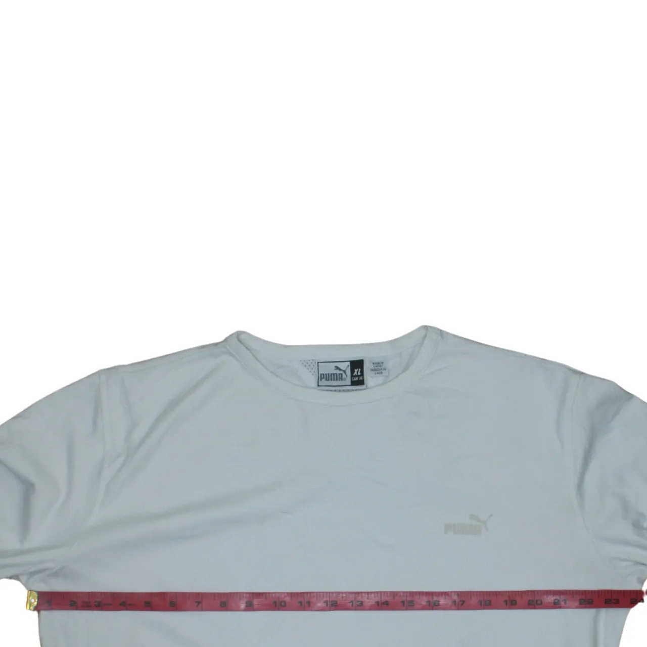 Puma White Long Sleeve Top Women’s XLarge Subtle Printed Logo Lightweight Sweatshirt Pullover sold by Vintage Club product image thumbnail 5