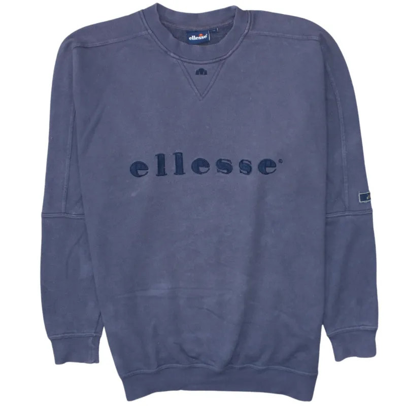 Ellesse Navy Blue Sweatshirt Men's Small Embroidered Logo Crewneck Pullover Jumper made by Ellesse