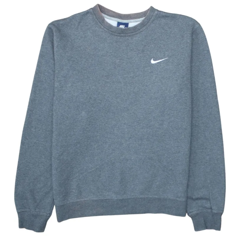 Nike Grey Sweatshirt Men's Medium Embroidered Swoosh Logo Crewneck Pullover Jumper sold by Vintage Club