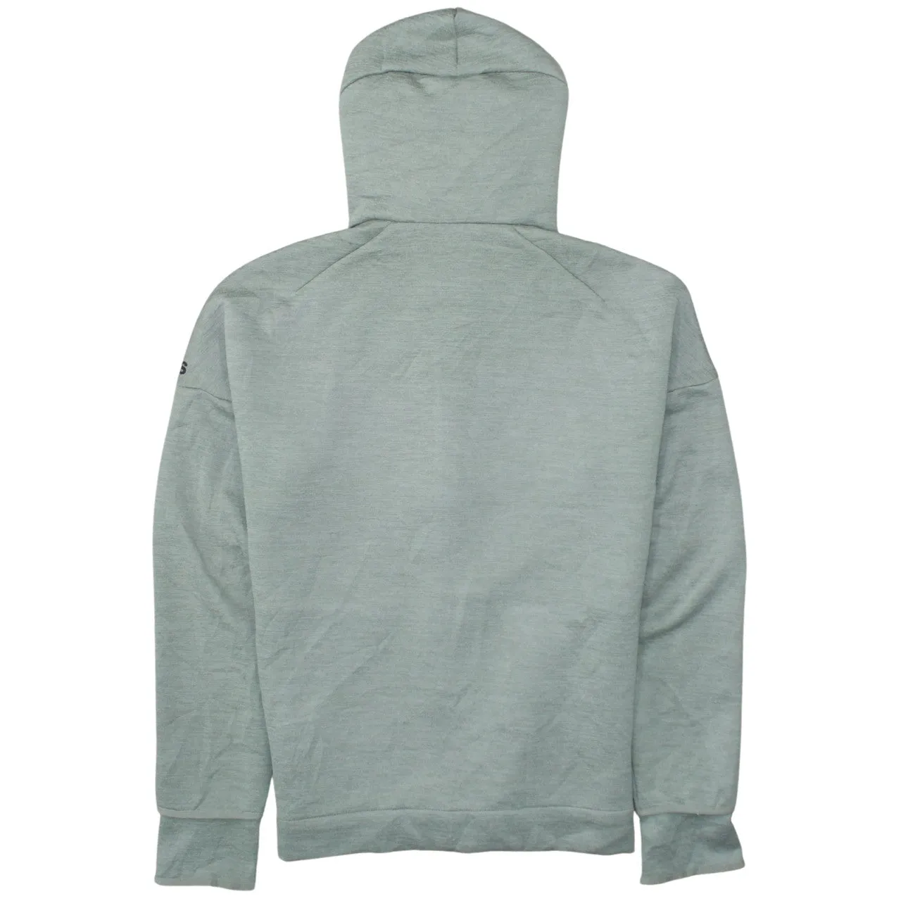 Adidas Sage Green Full Zip Hoodie Men’s Medium Printed Sleeve Logo Split Pockets Sweatshirt sold by Vintage Club product image thumbnail 2