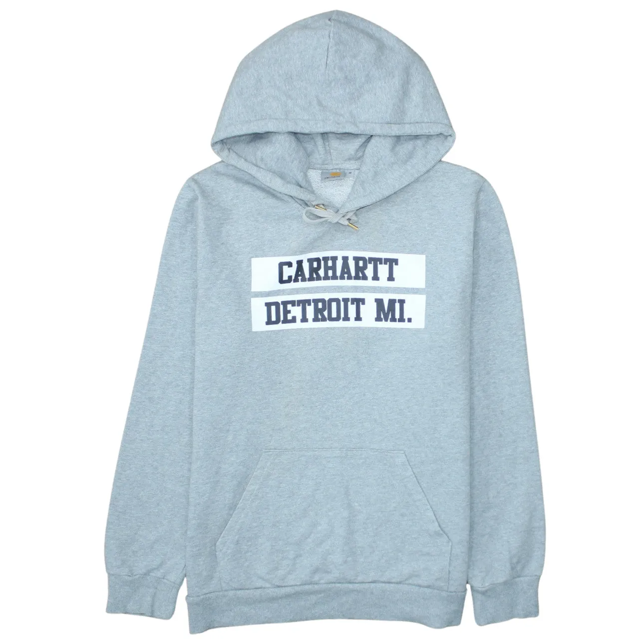 Carhartt Grey Hoodie Women's Medium Printed Detroit MI Logo Front Pocket Sweatshirt sold by Vintage Club