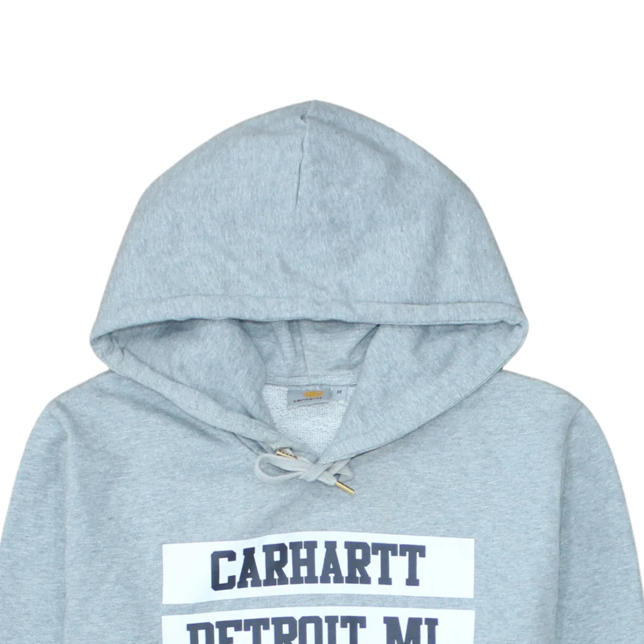 Carhartt Grey Hoodie Women's Medium Printed Detroit MI Logo Front Pocket Sweatshirt sold by Vintage Club product image thumbnail 3