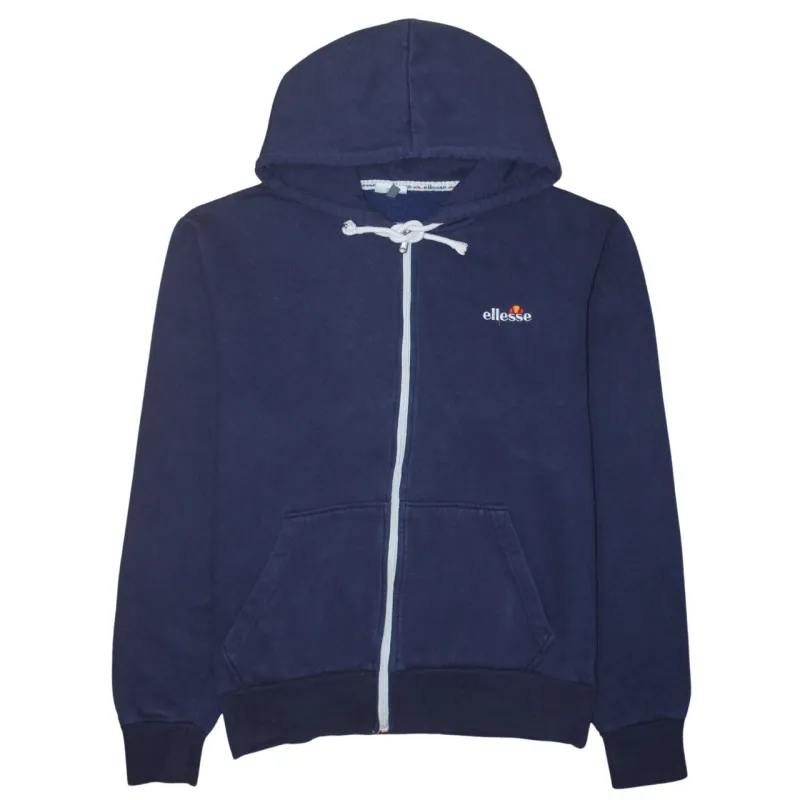Ellesse Navy Blue Hoodie Women’s Large Full Zip Embroidered Chest Logo Front Pockets Sweatshirt made by Ellesse