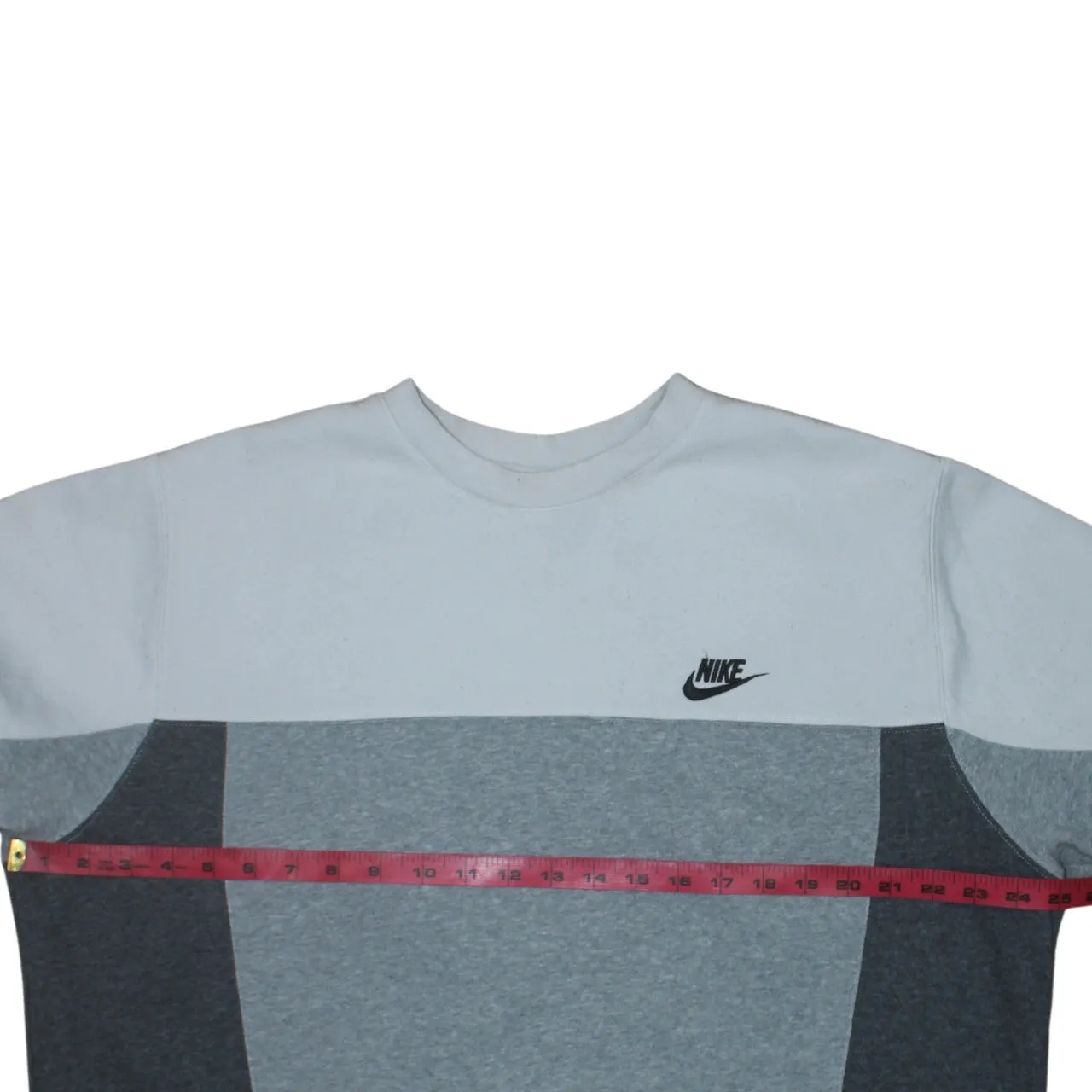 Nike Grey Colour Block Sweatshirt Men's Large Embroidered Swoosh Crewneck Pullover Jumper sold by Vintage Club product image thumbnail 5